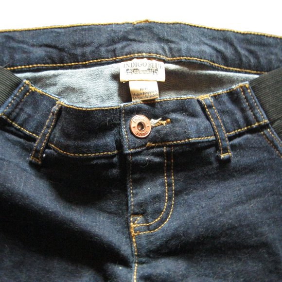 Indigo Blue Dark Wash Jean Shorts - Picture 6 of 9